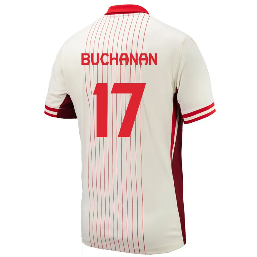 Danxen Barn Canada Tajon Buchanan #17 Hvit Bortetrøye Drakt Trøye 24-26 Skjorter T-Skjorte