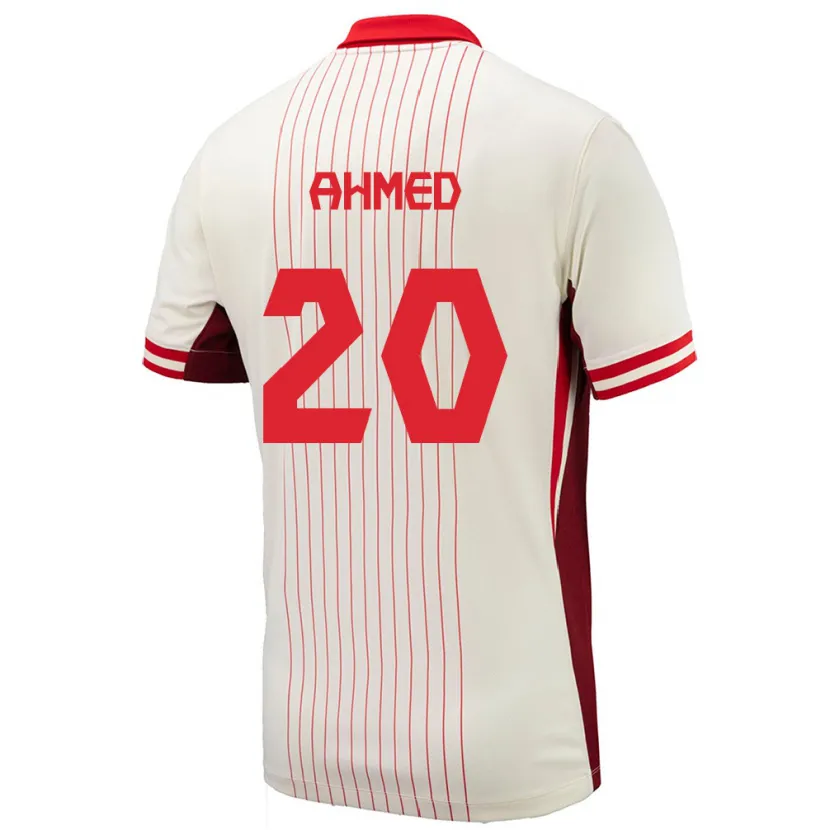Danxen Barn Canada Ali Ahmed #20 Hvit Bortetrøye Drakt Trøye 24-26 Skjorter T-Skjorte