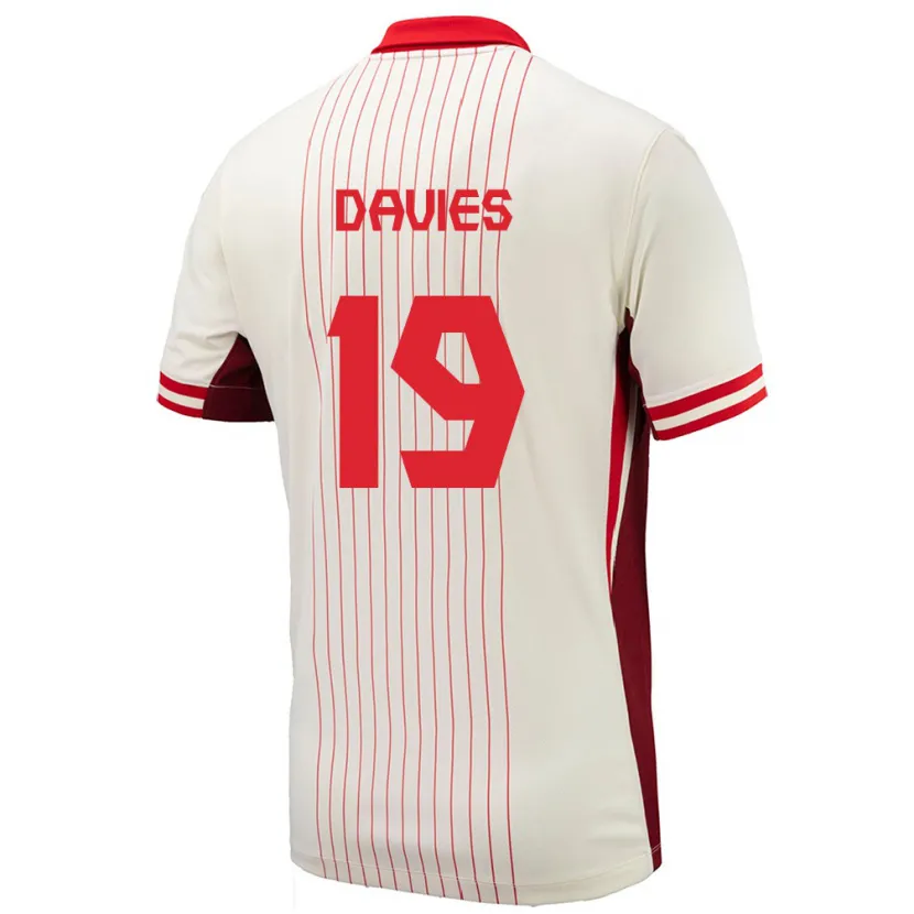 Danxen Barn Canada Alphonso Davies #19 Hvit Bortetrøye Drakt Trøye 24-26 Skjorter T-Skjorte