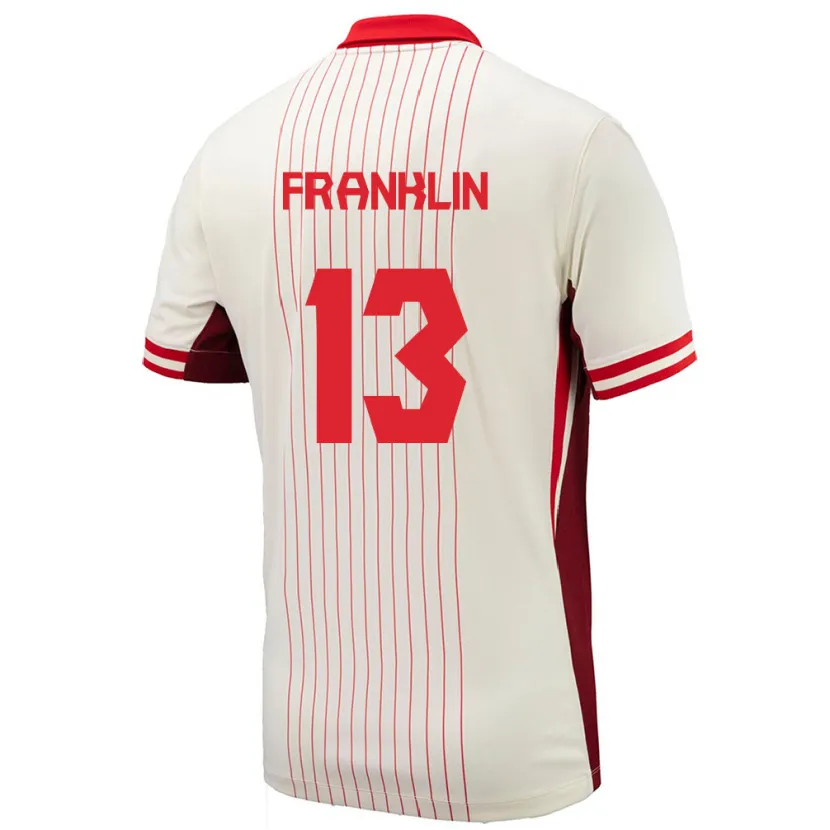 Danxen Barn Canada Kobe Franklin #13 Hvit Bortetrøye Drakt Trøye 24-26 Skjorter T-Skjorte