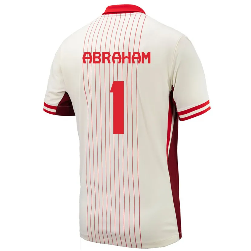 Danxen Barn Canada Nathaniel Abraham #1 Hvit Bortetrøye Drakt Trøye 24-26 Skjorter T-Skjorte