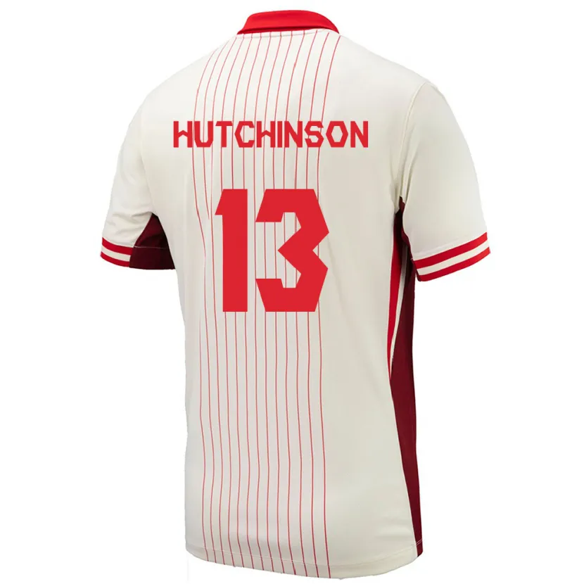 Danxen Barn Canada Atiba Hutchinson #13 Hvit Bortetrøye Drakt Trøye 24-26 Skjorter T-Skjorte