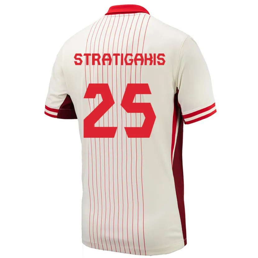 Danxen Barn Canada Sarah Stratigakis #25 Hvit Bortetrøye Drakt Trøye 24-26 Skjorter T-Skjorte