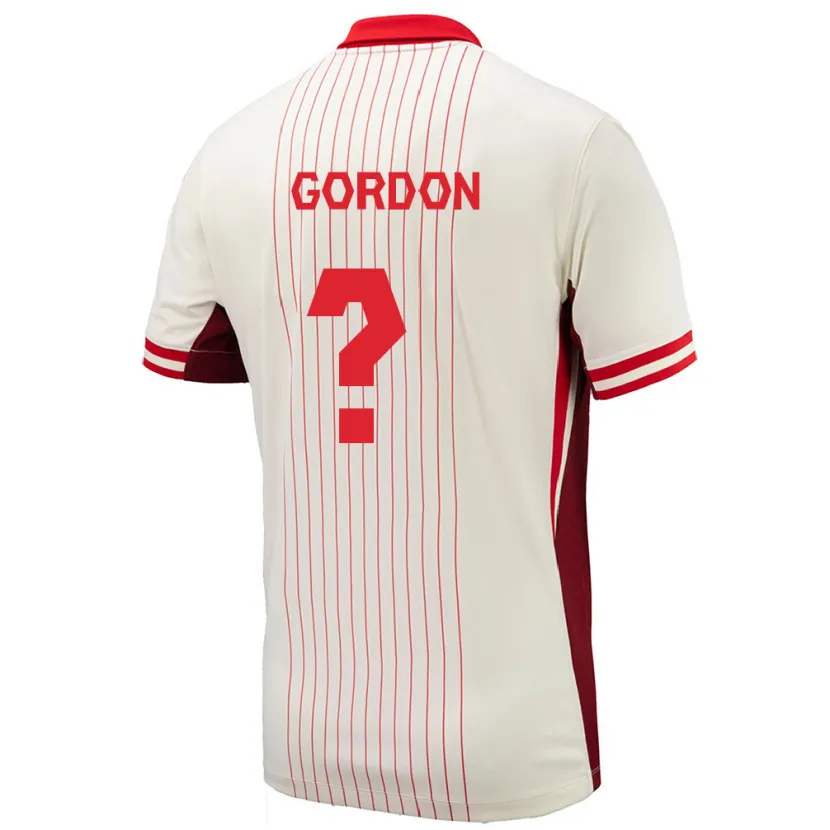 Danxen Barn Canada Joshua Gordon #0 Hvit Bortetrøye Drakt Trøye 24-26 Skjorter T-Skjorte