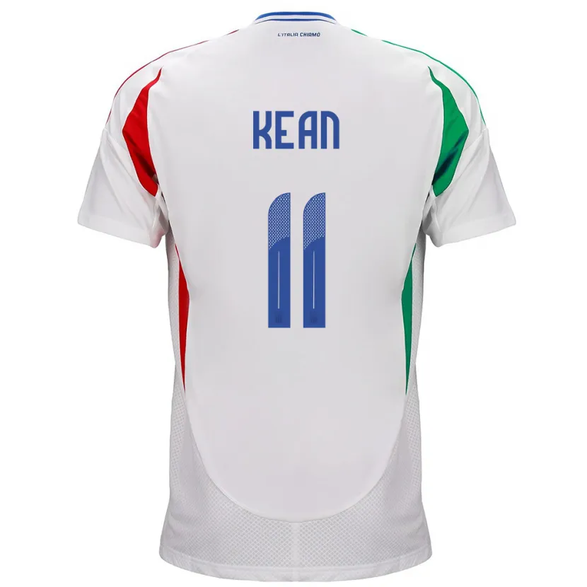Danxen Barn Italia Moise Kean #11 Hvit Bortetrøye Drakt Trøye 24-26 Skjorter T-Skjorte