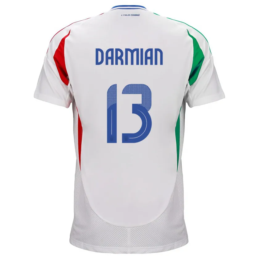 Danxen Barn Italia Matteo Darmian #13 Hvit Bortetrøye Drakt Trøye 24-26 Skjorter T-Skjorte