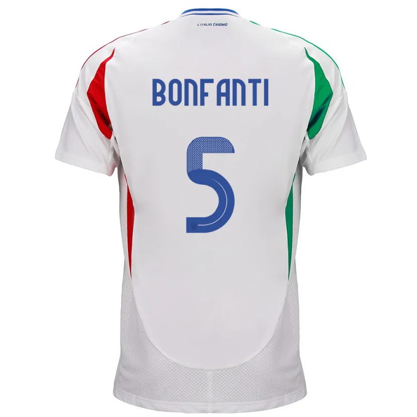 Danxen Barn Italia Giovanni Bonfanti #5 Hvit Bortetrøye Drakt Trøye 24-26 Skjorter T-Skjorte