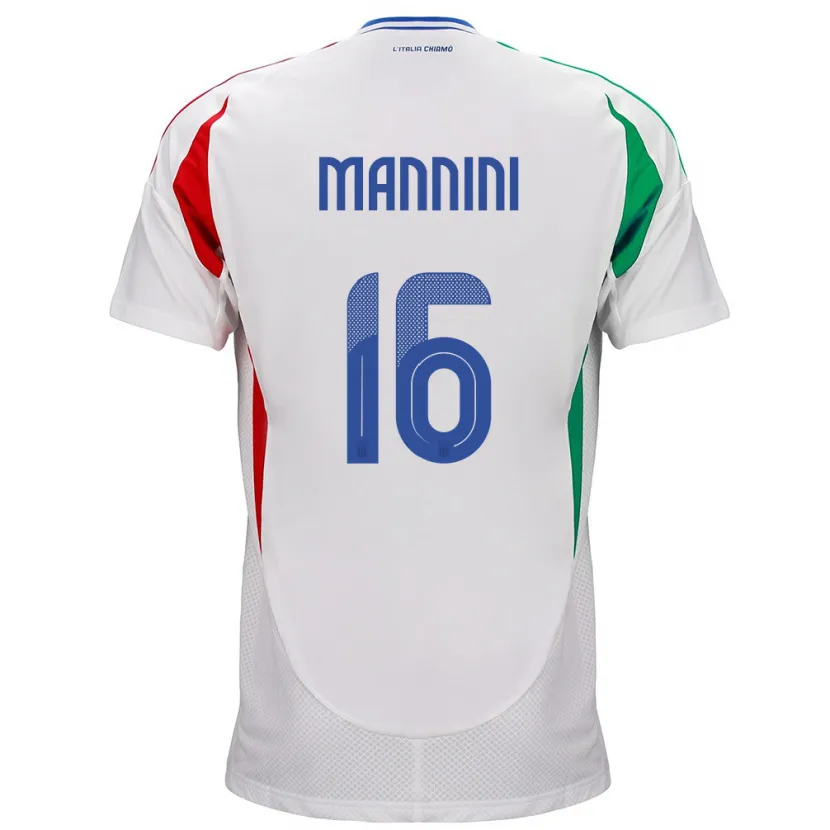 Danxen Barn Italia Mattia Mannini #16 Hvit Bortetrøye Drakt Trøye 24-26 Skjorter T-Skjorte