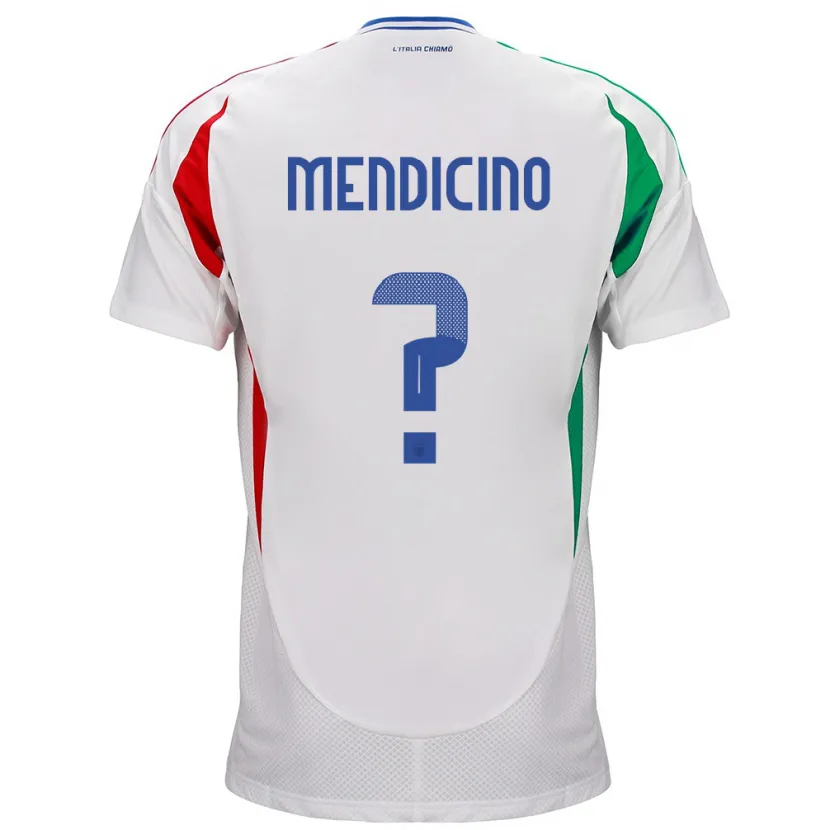 Danxen Barn Italia Leonardo Mendicino #0 Hvit Bortetrøye Drakt Trøye 24-26 Skjorter T-Skjorte