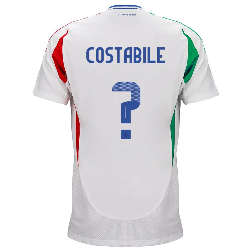 Danxen Barn Italia Cristian Costabile #0 Hvit Bortetrøye Drakt Trøye 24-26 Skjorter T-Skjorte