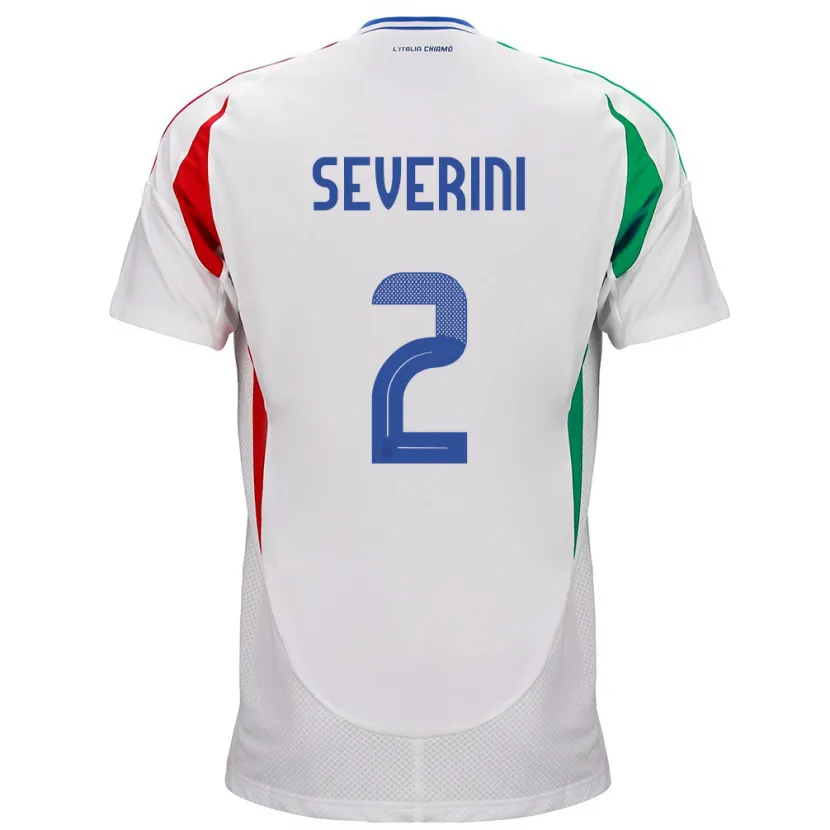 Danxen Barn Italia Emma Severini #2 Hvit Bortetrøye Drakt Trøye 24-26 Skjorter T-Skjorte