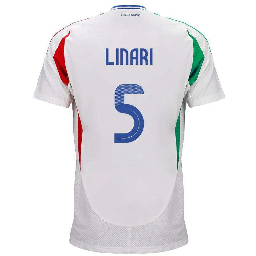 Danxen Barn Italia Elena Linari #5 Hvit Bortetrøye Drakt Trøye 24-26 Skjorter T-Skjorte