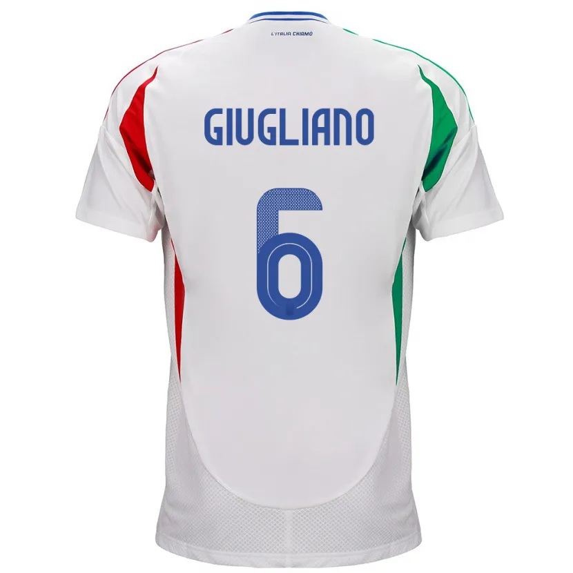 Danxen Barn Italia Manuela Giugliano #6 Hvit Bortetrøye Drakt Trøye 24-26 Skjorter T-Skjorte