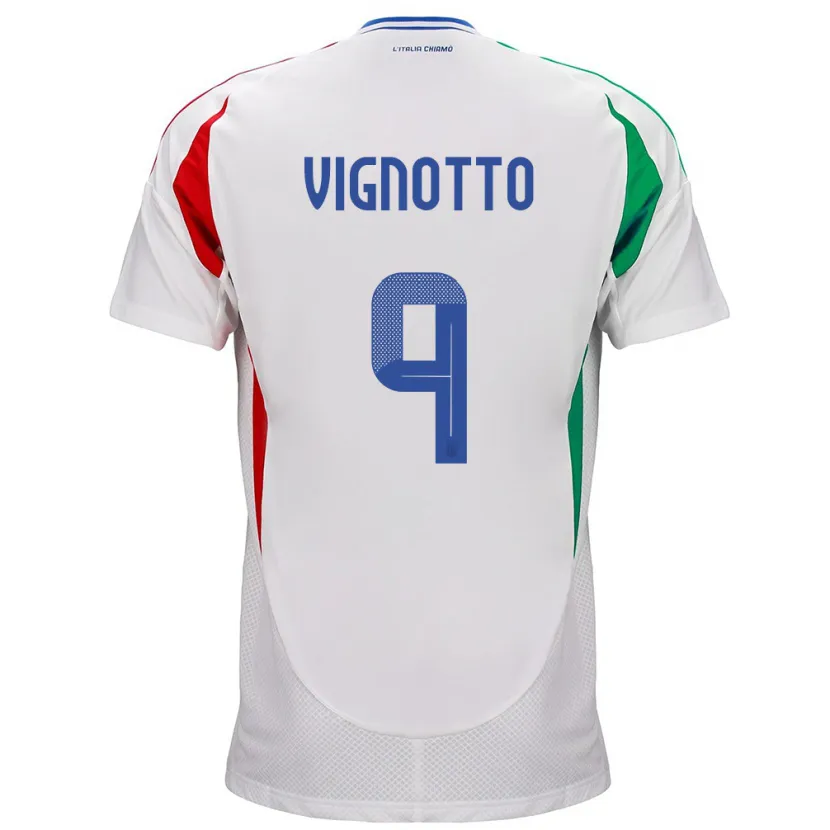 Danxen Barn Italia Elisabetta Vignotto #9 Hvit Bortetrøye Drakt Trøye 24-26 Skjorter T-Skjorte