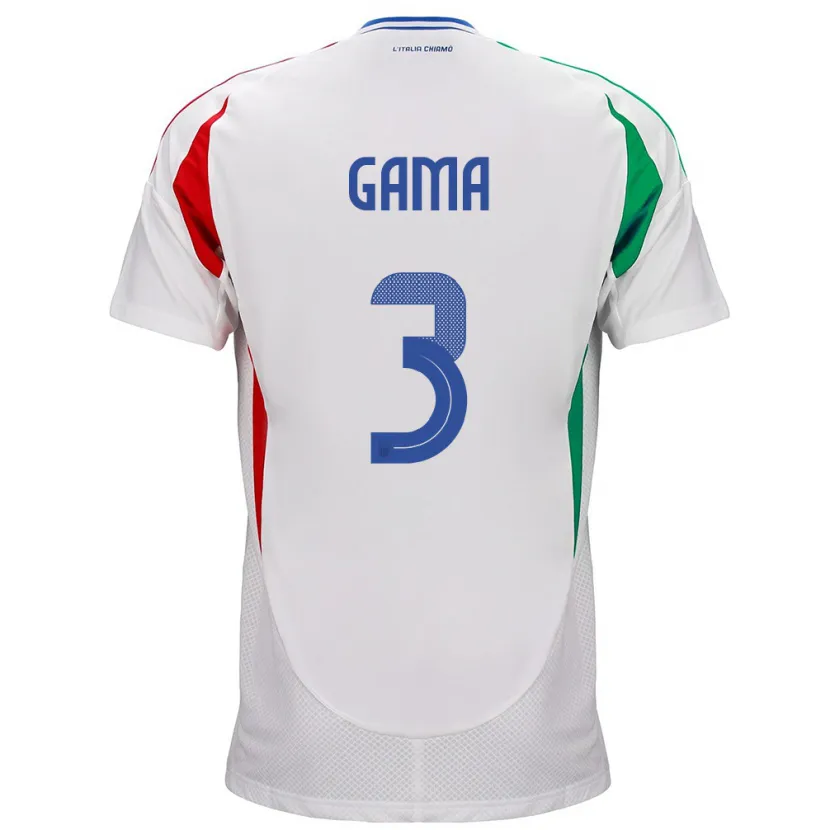 Danxen Barn Italia Sara Gama #3 Hvit Bortetrøye Drakt Trøye 24-26 Skjorter T-Skjorte