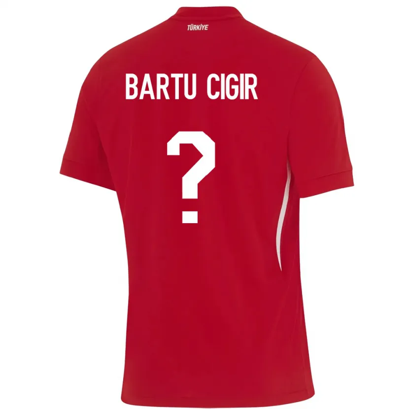 Danxen Barn Tyrkia Can Bartu Çığır #0 Rød Bortetrøye Drakt Trøye 24-26 Skjorter T-Skjorte