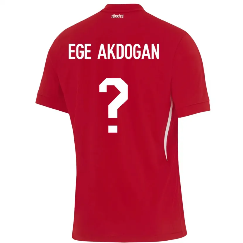 Danxen Barn Tyrkia Hasan Ege Akdoğan #0 Rød Bortetrøye Drakt Trøye 24-26 Skjorter T-Skjorte