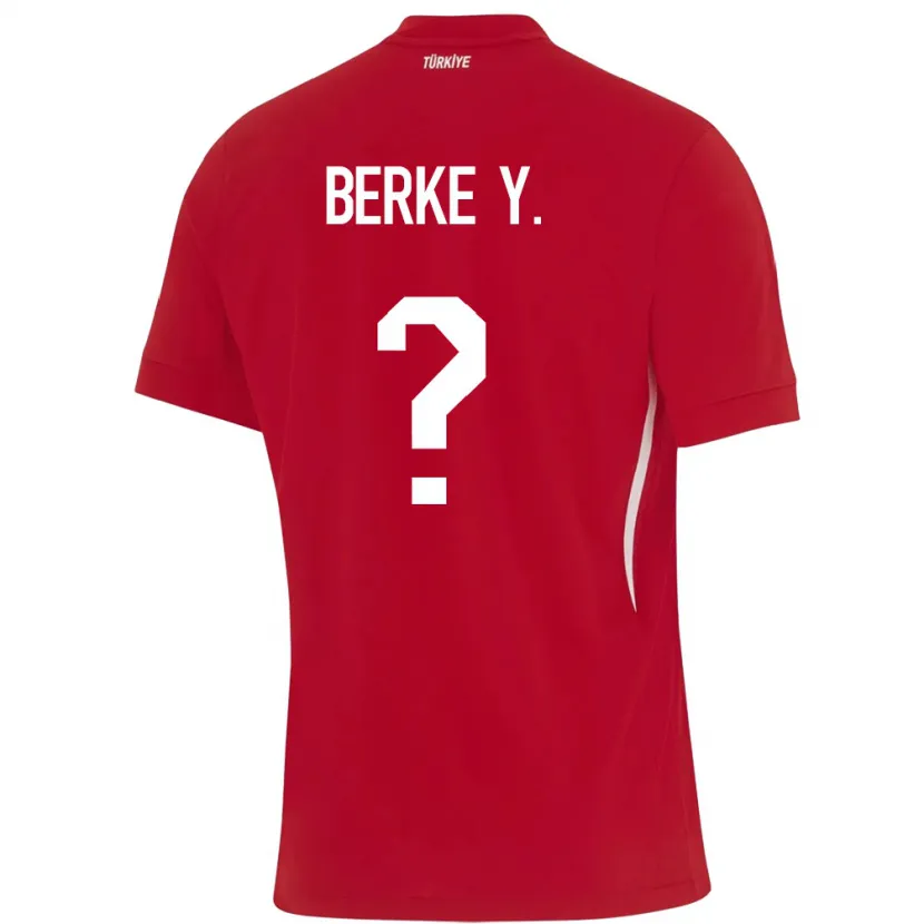 Danxen Barn Tyrkia Berke Yıldırım #0 Rød Bortetrøye Drakt Trøye 24-26 Skjorter T-Skjorte