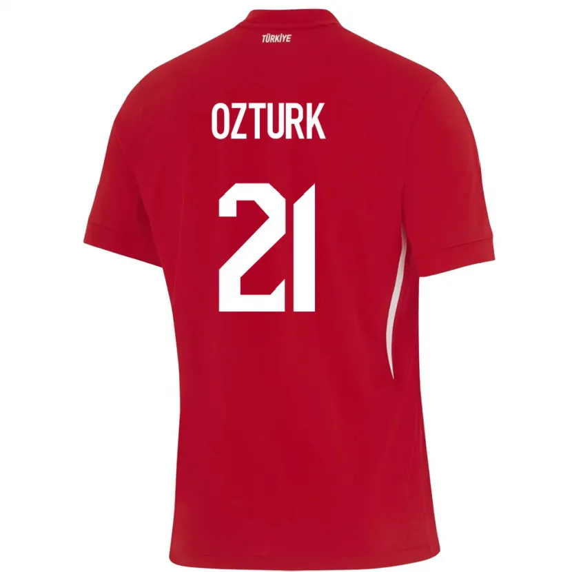 Danxen Barn Tyrkia Melike Öztürk #21 Rød Bortetrøye Drakt Trøye 24-26 Skjorter T-Skjorte