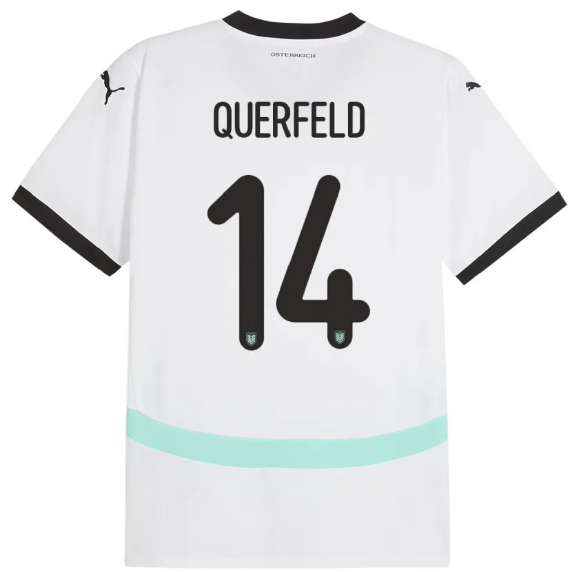 Danxen Barn Østerrike Leopold Querfeld #14 Hvit Bortetrøye Drakt Trøye 24-26 Skjorter T-Skjorte