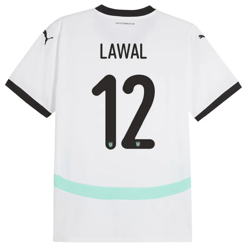 Danxen Barn Østerrike Tobias Lawal #12 Hvit Bortetrøye Drakt Trøye 24-26 Skjorter T-Skjorte