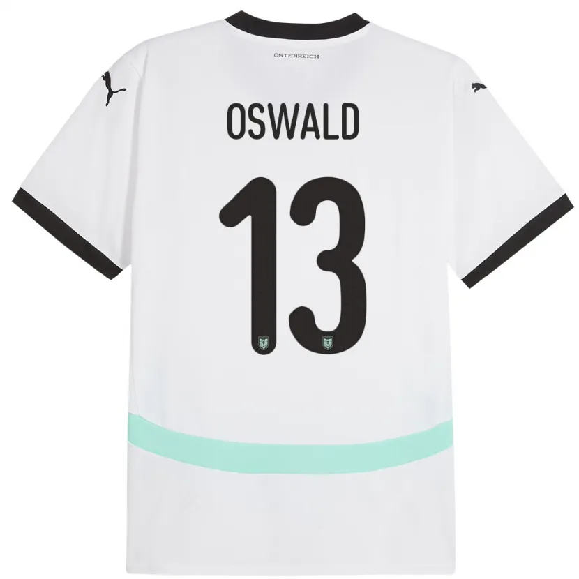 Danxen Barn Østerrike Moritz Oswald #13 Hvit Bortetrøye Drakt Trøye 24-26 Skjorter T-Skjorte