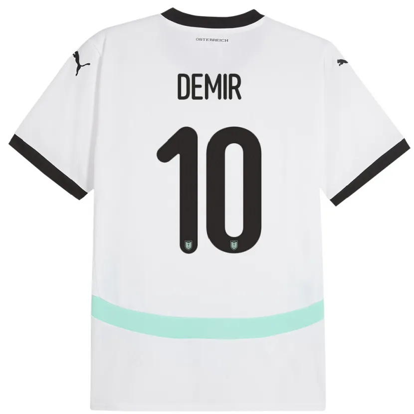 Danxen Barn Østerrike Yusuf Demir #10 Hvit Bortetrøye Drakt Trøye 24-26 Skjorter T-Skjorte
