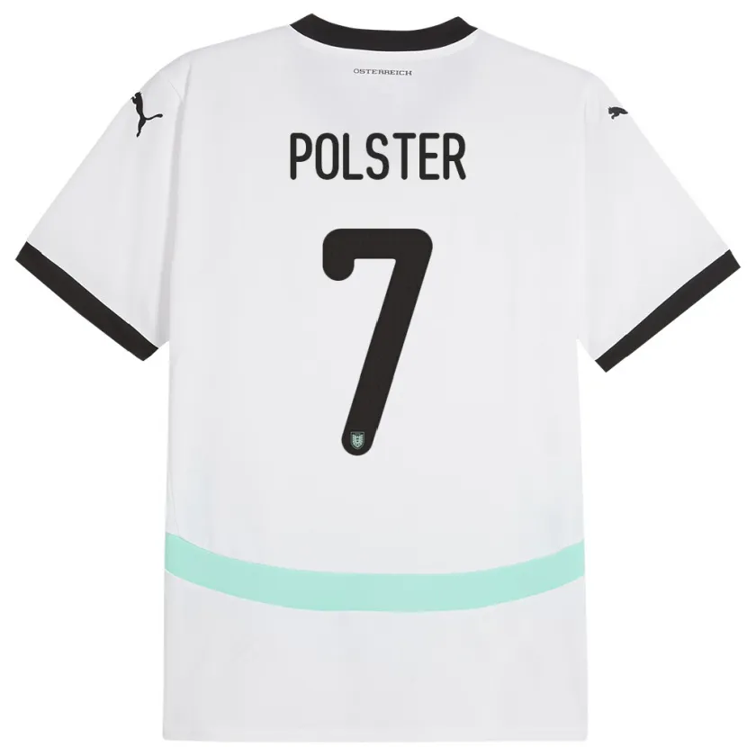 Danxen Barn Østerrike Manuel Polster #7 Hvit Bortetrøye Drakt Trøye 24-26 Skjorter T-Skjorte