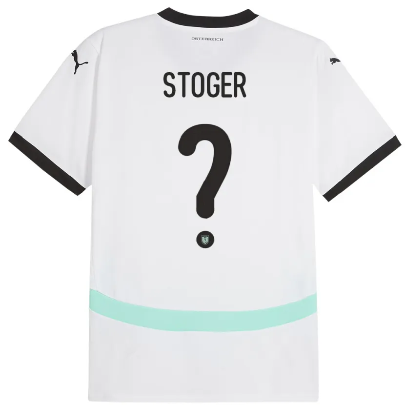 Danxen Barn Østerrike Marcel Stöger #0 Hvit Bortetrøye Drakt Trøye 24-26 Skjorter T-Skjorte