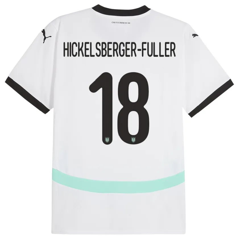 Danxen Barn Østerrike Julia Hickelsberger-Füller #18 Hvit Bortetrøye Drakt Trøye 24-26 Skjorter T-Skjorte