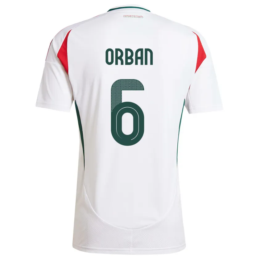 Danxen Barn Ungarn Willi Orbán #6 Hvit Bortetrøye Drakt Trøye 24-26 Skjorter T-Skjorte