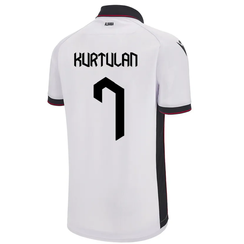 Danxen Barn Albania Arda Kurtulan #7 Hvit Bortetrøye Drakt Trøye 24-26 Skjorter T-Skjorte