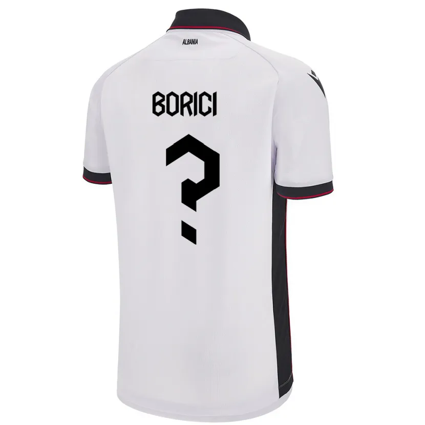 Danxen Barn Albania Armir Borici #0 Hvit Bortetrøye Drakt Trøye 24-26 Skjorter T-Skjorte