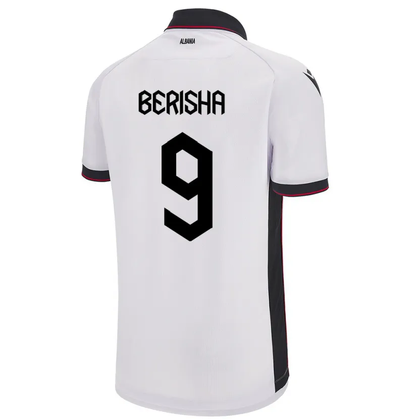 Danxen Barn Albania Fortesa Berisha #9 Hvit Bortetrøye Drakt Trøye 24-26 Skjorter T-Skjorte