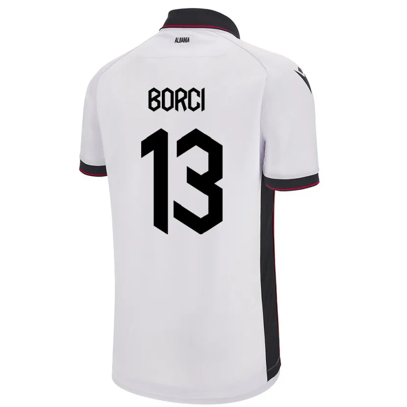 Danxen Barn Albania Klaudia Borci #13 Hvit Bortetrøye Drakt Trøye 24-26 Skjorter T-Skjorte