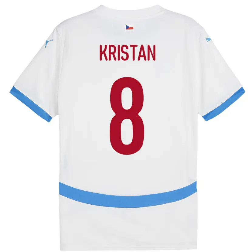 Danxen Barn Tsjekkia Jakub Kristan #8 Hvit Bortetrøye Drakt Trøye 24-26 Skjorter T-Skjorte