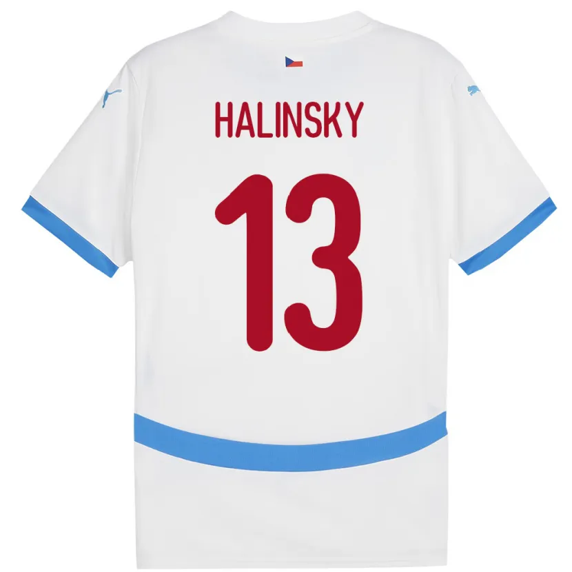 Danxen Barn Tsjekkia Denis Halinsky #13 Hvit Bortetrøye Drakt Trøye 24-26 Skjorter T-Skjorte