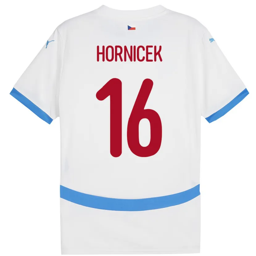 Danxen Barn Tsjekkia Lukas Hornicek #16 Hvit Bortetrøye Drakt Trøye 24-26 Skjorter T-Skjorte
