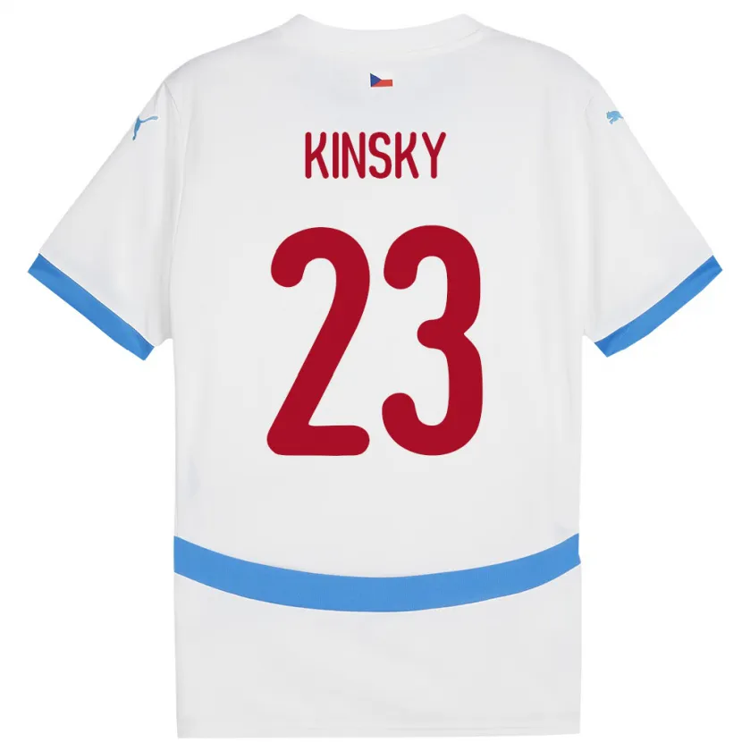 Danxen Barn Tsjekkia Antonin Kinsky #23 Hvit Bortetrøye Drakt Trøye 24-26 Skjorter T-Skjorte