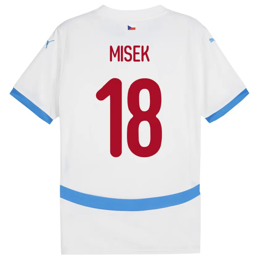 Danxen Barn Tsjekkia Stepan Misek #18 Hvit Bortetrøye Drakt Trøye 24-26 Skjorter T-Skjorte