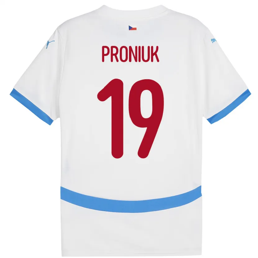 Danxen Barn Tsjekkia Adam Proniuk #19 Hvit Bortetrøye Drakt Trøye 24-26 Skjorter T-Skjorte