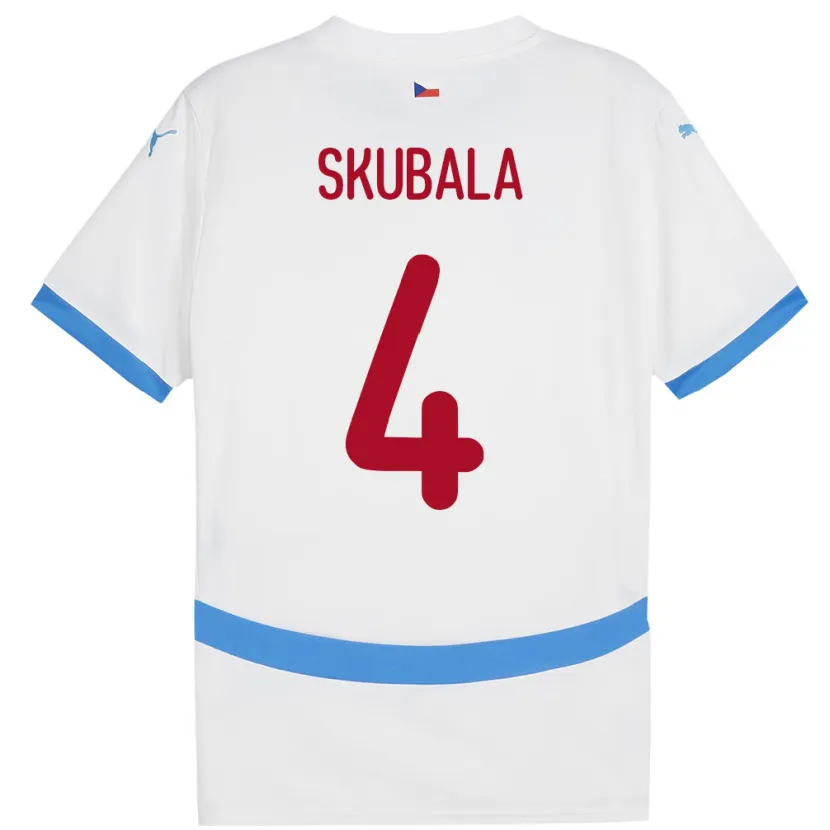 Danxen Barn Tsjekkia Tomas Skubala #4 Hvit Bortetrøye Drakt Trøye 24-26 Skjorter T-Skjorte