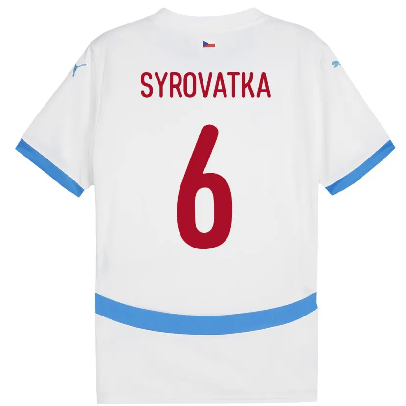 Danxen Barn Tsjekkia Matyas Syrovatka #6 Hvit Bortetrøye Drakt Trøye 24-26 Skjorter T-Skjorte