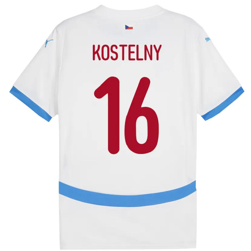 Danxen Barn Tsjekkia Krystof Kostelny #16 Hvit Bortetrøye Drakt Trøye 24-26 Skjorter T-Skjorte