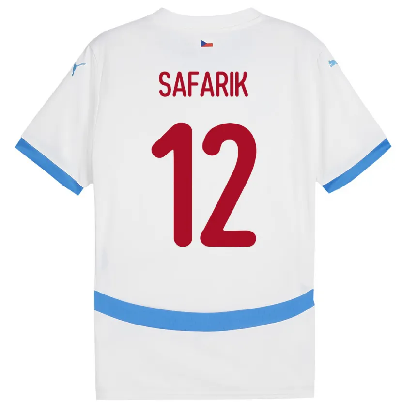 Danxen Barn Tsjekkia Daniel Safarik #12 Hvit Bortetrøye Drakt Trøye 24-26 Skjorter T-Skjorte