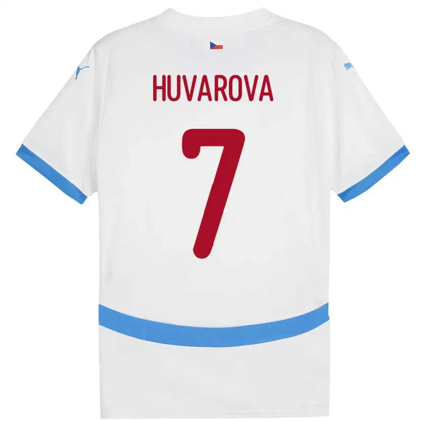 Danxen Barn Tsjekkia Dominika Huvarová #7 Hvit Bortetrøye Drakt Trøye 24-26 Skjorter T-Skjorte