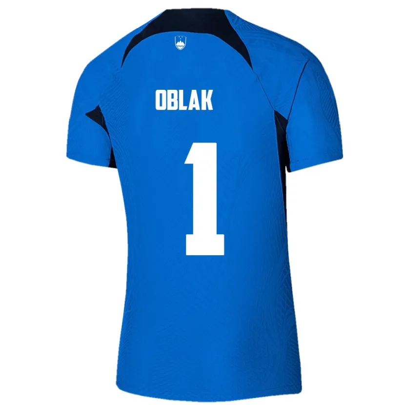 Danxen Barn Slovenia Jan Oblak #1 Blå Bortetrøye Drakt Trøye 24-26 Skjorter T-Skjorte