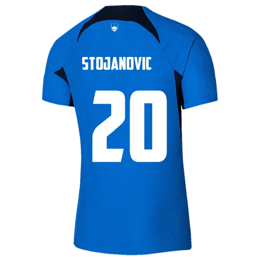 Danxen Barn Slovenia Petar Stojanović #20 Blå Bortetrøye Drakt Trøye 24-26 Skjorter T-Skjorte