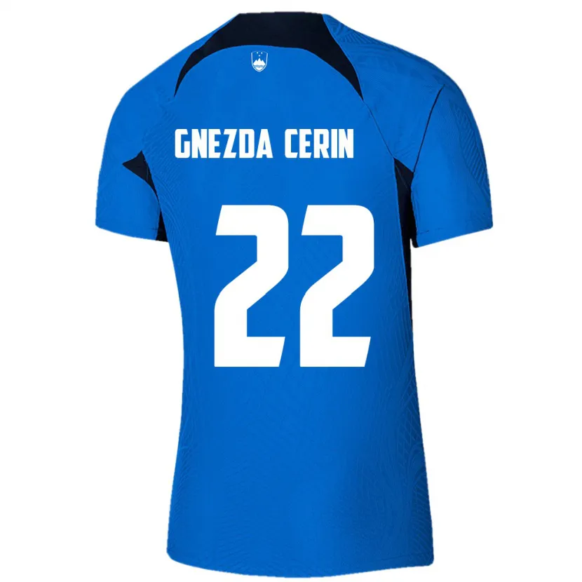 Danxen Barn Slovenia Adam Gnezda Cerin #22 Blå Bortetrøye Drakt Trøye 24-26 Skjorter T-Skjorte