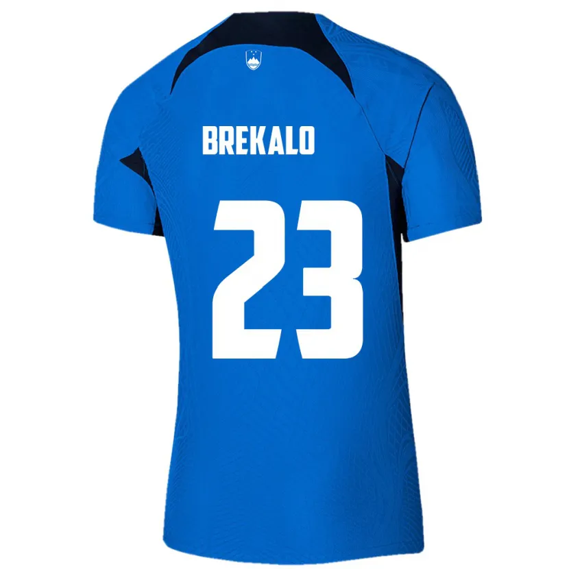 Danxen Barn Slovenia David Brekalo #23 Blå Bortetrøye Drakt Trøye 24-26 Skjorter T-Skjorte